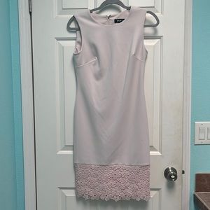 DKNY - Pink tank top dress with floral embellishment